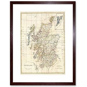 Wee Blue Coo 1799 Clement Cruttwell Map Scotland Vintage Art Frame Framed Wall Art Print Wee Blue Coo 1799 Clement Cruttwell Map Scotland Vintage Art Frame Framed Wall Art Print