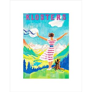 Wee Blue Coo Travel Klosters Alpine Mountain Resort Girl View Vista Wall Art Print Wee Blue Coo Travel Klosters Alpine Mountain Resort Girl View Vista Wall Art Print