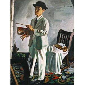 Fine Art Prints Koide Narashige Selbstporträt mit Hut, großer Kunstdruck, Wanddekoration, Premium Wandbild Fine Art Prints Koide Narashige Selbstporträt mit Hut, großer Kunstdruck, Wanddekoration, Premium Wandbild