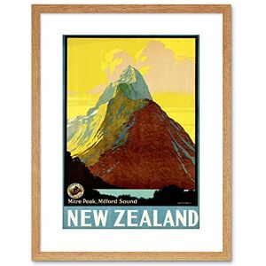 Wee Blue Coo Travel New Zealand Milford Sound Mitre Peak Mountain Framed Wall Art Print Wee Blue Coo Travel New Zealand Milford Sound Mitre Peak Mountain Framed Wall Art Print