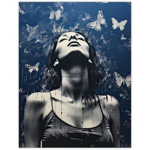 Artery8 Live Without Regrets Collage Butterfly Blues Woman Large Wall Art Poster Print Thick Paper 18X24 Inch Artery8 Live Without Regrets Collage Butterfly Blues Woman Large Wall Art Poster Print Thick Paper 18X24 Inch