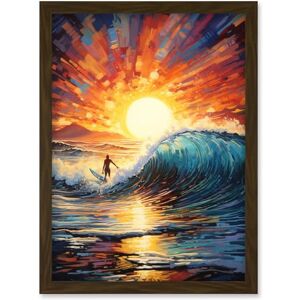 Artery8 Sunset Surf Waves Surfing Artwork Vibrant Blue Purple Orange Setting Sun Behind Surfer in Wavy Seascape Artwork Framed Wall Art Print A4 Artery8 Sunset Surf Waves Surfing Artwork Vibrant Blue Purple Orange Setting Sun Behind Surfer in Wavy Seascape Artwork Framed Wall Art Print A4