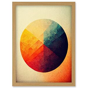 Doppelganger33 LTD Minimalist Geometric Illustration Circle With Colourful Textures Red Yellow Blue Artwork Framed Wall Art Print A4 Doppelganger33 LTD Minimalist Geometric Illustration Circle With Colourful Textures Red Yellow Blue Artwork Framed Wall Art Print A4