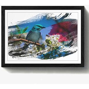 Arty Pie Framed Print Black A2 (24.5x18 Inch) Blue Bird and Cherry Blossom Tree V2, Wood, Multi-Colour, 60 x 42 x 2 cm Arty Pie Framed Print Black A2 (24.5x18 Inch) Blue Bird and Cherry Blossom Tree V2, Wood, Multi-Colour, 60 x 42 x 2 cm