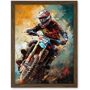 Artery8 Motocross Race Driver Sport Action Shot Painting Artwork Framed Wall Art Print 18X24 Inch Artery8 Motocross Race Driver Sport Action Shot Painting Artwork Framed Wall Art Print 18X24 Inch