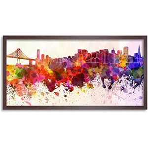 Wee Blue Coo San Francisco Skyline Paint Splash Cityscape Long Panel Framed Wall Art Print Wee Blue Coo San Francisco Skyline Paint Splash Cityscape Long Panel Framed Wall Art Print