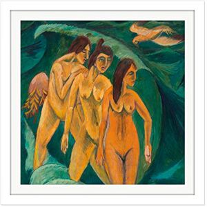Fine Art Prints Ernst Ludwig Kirchner Three Bathers Square Wooden Framed Wall Art Print Picture 16X16 Inch Fine Art Prints Ernst Ludwig Kirchner Three Bathers Square Wooden Framed Wall Art Print Picture 16X16 Inch