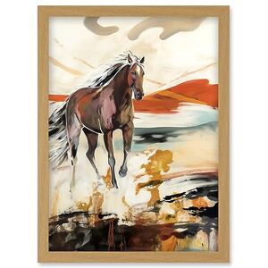Artery8 Horse Galloping Across a Barren Desert Landscape Artwork Framed Wall Art Print A4 Artery8 Horse Galloping Across a Barren Desert Landscape Artwork Framed Wall Art Print A4