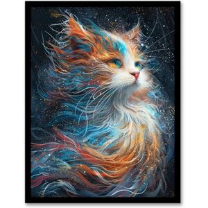 Artery8 Ethereal Orange Maine Coon Cat Lover Pet Portrait For Living Room Artwork Framed Wall Art Print A4 Artery8 Ethereal Orange Maine Coon Cat Lover Pet Portrait For Living Room Artwork Framed Wall Art Print A4