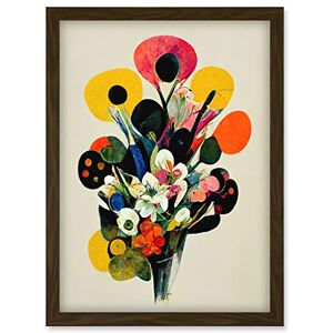 Doppelganger33 LTD Kandinsky Inspired Watercolour Flower Bouquet In Vase Artwork Framed Wall Art Print A4 Doppelganger33 LTD Kandinsky Inspired Watercolour Flower Bouquet In Vase Artwork Framed Wall Art Print A4