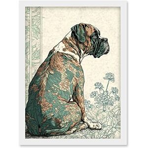 Artery8 - Boxer Dog with Floral Pattern Fur Coat Artery8 - Boxer Dog with Floral Pattern Fur Coat