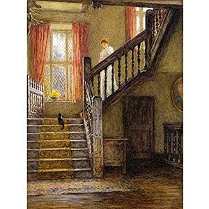 Artery8 Allingham Staircase Whittington Court Cat Woman Painting Unframed Wall Art Print Poster Home Decor Premium Artery8 Allingham Staircase Whittington Court Cat Woman Painting Unframed Wall Art Print Poster Home Decor Premium