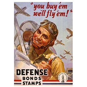 Wee Blue Coo Vintage Ad War WWII Pilot Air Force Bond Fighter Jet USA Wall Art Print Wee Blue Coo Vintage Ad War WWII Pilot Air Force Bond Fighter Jet USA Wall Art Print