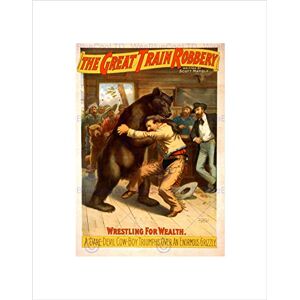Wee Blue Coo THEATRE PLAY STAGE GREAT TRAIN ROBBERY MARBLE BEAR WILD WEST ART PRINT B12X1345 Wee Blue Coo THEATRE PLAY STAGE GREAT TRAIN ROBBERY MARBLE BEAR WILD WEST ART PRINT B12X1345
