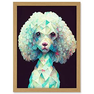 Doppelganger33 LTD The Polygon Poodle Abstract Teal Dog Painting Artwork Framed A3 Wall Art Print Doppelganger33 LTD The Polygon Poodle Abstract Teal Dog Painting Artwork Framed A3 Wall Art Print