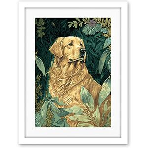 Artery8 Golden Retriever Dog in Nature Modern Watercolour Illustration Artwork Framed Wall Art Print 18X24 Inch Artery8 Golden Retriever Dog in Nature Modern Watercolour Illustration Artwork Framed Wall Art Print 18X24 Inch