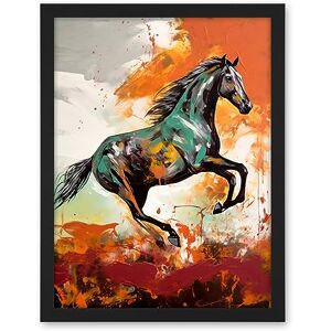 Artery8 Wild Horse Galloping Across a Barren Landscape Artwork Framed Wall Art Print 18X24 Inch Artery8 Wild Horse Galloping Across a Barren Landscape Artwork Framed Wall Art Print 18X24 Inch