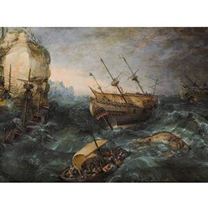 Artery8 Adam Willaerts Shipwreck Off Rocky Coast Painting Extra Large XL Wall Art Poster Print Artery8 Adam Willaerts Shipwreck Off Rocky Coast Painting Extra Large XL Wall Art Poster Print