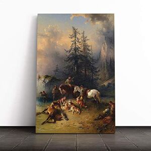 Big Box Art Canvas Print Wall Art Friedrich Gauermann at The End of The Hunt Mounted & Stretched Box Frame Picture Home Decor for Kitchen, Living Room, Bedroom, Hallway, Multi-Colour, 20x14 Inch Big Box Art Canvas Print Wall Art Friedrich Gauermann at The End of The Hunt Mounted & Stretched Box Frame Picture Home Decor for Kitchen, Living Room, Bedroom, Hallway, Multi-Colour, 20x14 Inch