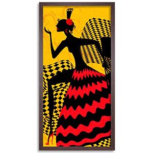 Wee Blue Coo Flamenco Dancer Silhouette Long Panel Framed Wall Art Print Wee Blue Coo Flamenco Dancer Silhouette Long Panel Framed Wall Art Print