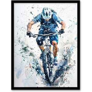 Artery8 Mountain Biker Action Shot Paint Splat Portrait Man Cave Artwork Framed Wall Art Print A4 Artery8 Mountain Biker Action Shot Paint Splat Portrait Man Cave Artwork Framed Wall Art Print A4