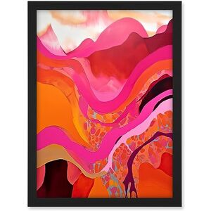 Artery8 The Pink Mountains Abstract Oil Painting Bright Vibrant Pink Orange Alps Landscape Artwork Framed A3 Wall Art Print Artery8 The Pink Mountains Abstract Oil Painting Bright Vibrant Pink Orange Alps Landscape Artwork Framed A3 Wall Art Print