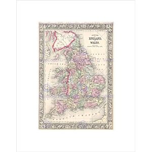 Wee Blue Coo 1864 Mitchell Map England And Wales Vintage Wall Art Print Wee Blue Coo 1864 Mitchell Map England And Wales Vintage Wall Art Print