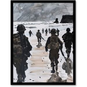 Artery8 D Day Landing Normandy Beach WWII War Soldiers Man Cave Artwork Framed Wall Art Print A4 Artery8 D Day Landing Normandy Beach WWII War Soldiers Man Cave Artwork Framed Wall Art Print A4