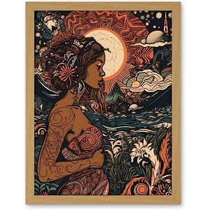 Artery8 Gaia Mother Nature Modern Art Nouveau Folk Art Artwork Framed Wall Art Print 18X24 Inch Artery8 Gaia Mother Nature Modern Art Nouveau Folk Art Artwork Framed Wall Art Print 18X24 Inch