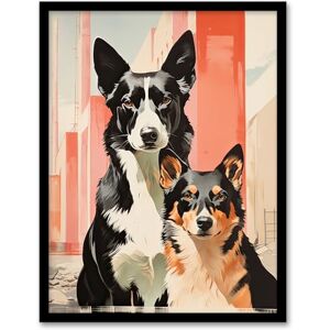 Artery8 Collie Pair Dog Portrait Watercolour Painting Artwork Framed Wall Art Print A4 Artery8 Collie Pair Dog Portrait Watercolour Painting Artwork Framed Wall Art Print A4