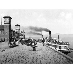 Wee Blue Coo Greenock Prince's Pier Scotland Vintage Old BW Art Print Poster Wall Decor 12X16 Inch Wee Blue Coo Greenock Prince's Pier Scotland Vintage Old BW Art Print Poster Wall Decor 12X16 Inch