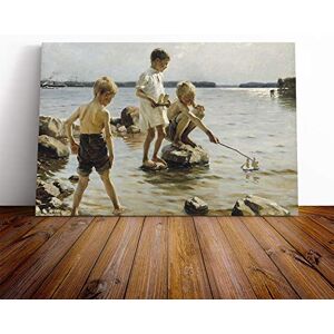 Big Box Art Canvas Print Wall Art Albert Edelfelt Boys Playing on The Shore Mounted & Stretched Box Frame Picture Home Decor for Kitchen, Living Room, Bedroom, Hallway, Multi-Colour, 20x14 Inch Big Box Art Canvas Print Wall Art Albert Edelfelt Boys Playing on The Shore Mounted & Stretched Box Frame Picture Home Decor for Kitchen, Living Room, Bedroom, Hallway, Multi-Colour, 20x14 Inch