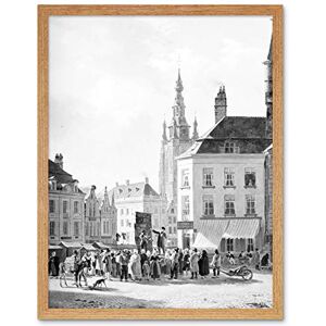 Artery8 De Jonghe Market Day In Courtrai Belgium Painting Art Print Framed Poster Wall Decor 12x16 inch Artery8 De Jonghe Market Day In Courtrai Belgium Painting Art Print Framed Poster Wall Decor 12x16 inch