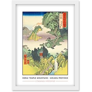 Wee Blue Coo Horai Temple Mountains Mikawa Province Utagawa Hiroshige Japanese Woodblock Classic Collection Artwork Framed Wall Art Print A4 Wee Blue Coo Horai Temple Mountains Mikawa Province Utagawa Hiroshige Japanese Woodblock Classic Collection Artwork Framed Wall Art Print A4