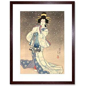 Wee Blue Coo Painting Geisha Kabuki Natori Shunsen Theatre Japan Framed Wall Art Print Wee Blue Coo Painting Geisha Kabuki Natori Shunsen Theatre Japan Framed Wall Art Print