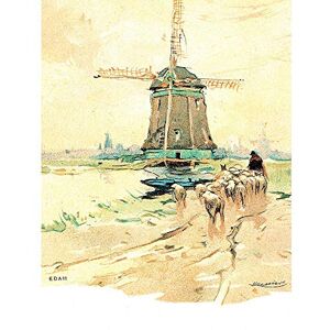 Wee Blue Coo Painting Postcard Edam Netherlands Henri Cassiers Windmill Art Print Poster Wall Decor 12X16 Inch Wee Blue Coo Painting Postcard Edam Netherlands Henri Cassiers Windmill Art Print Poster Wall Decor 12X16 Inch
