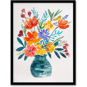 Artery8 Bright Colourful Flower Bouquet Vase Watercolour Living Room Artwork Framed Wall Art Print 18X24 Inch Artery8 Bright Colourful Flower Bouquet Vase Watercolour Living Room Artwork Framed Wall Art Print 18X24 Inch