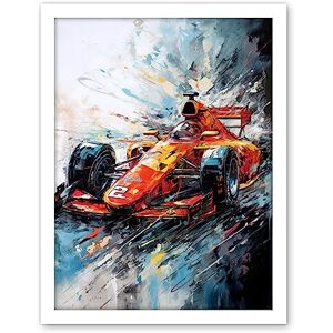 Artery8 Orange Race Car Grand Prix Action Shot Painting Artwork Framed Wall Art Print 18X24 Inch Artery8 Orange Race Car Grand Prix Action Shot Painting Artwork Framed Wall Art Print 18X24 Inch