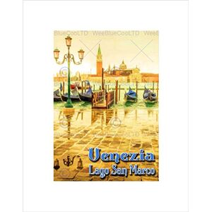 Wee Blue Coo Travel Venice Italy Lake San Marco Gondola Doge Palace Wall Art Print Wee Blue Coo Travel Venice Italy Lake San Marco Gondola Doge Palace Wall Art Print