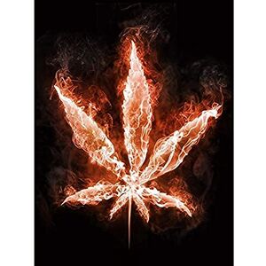 Wee Blue Coo Painting Marijuana Leaf Flames Fire Weed Cool Bright Large Art Print Poster Wall Decor 18X24 Inch Wee Blue Coo Painting Marijuana Leaf Flames Fire Weed Cool Bright Large Art Print Poster Wall Decor 18X24 Inch