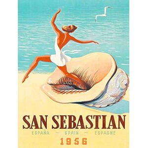Wee Blue Coo Travel Tourism San Sebastian Spain Beach Conch Shell Gull Sea Sand Art Print Poster Wall Decor 12X16 Inch Wee Blue Coo Travel Tourism San Sebastian Spain Beach Conch Shell Gull Sea Sand Art Print Poster Wall Decor 12X16 Inch