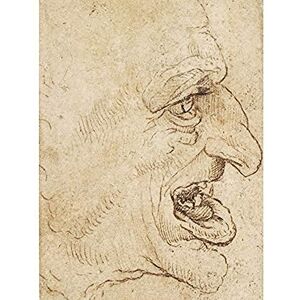 Artery8 Da Vinci Head Grotesque Man Profile Right Drawing Art Print Canvas Premium Wall Decor Poster Mural Artery8 Da Vinci Head Grotesque Man Profile Right Drawing Art Print Canvas Premium Wall Decor Poster Mural