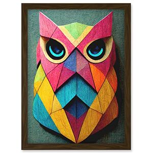 Doppelganger33 LTD Geometric Rainbow Owl Picture Abstract Multi Coloured Artwork Framed Wall Art Print A4 Doppelganger33 LTD Geometric Rainbow Owl Picture Abstract Multi Coloured Artwork Framed Wall Art Print A4