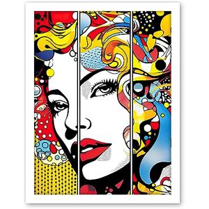 Artery8 Teen Girl Comic Book Style Vibrant Patterns Abstract Triptych Portrait Bedroom Artwork Framed Wall Art Print 18X24 Inch Artery8 Teen Girl Comic Book Style Vibrant Patterns Abstract Triptych Portrait Bedroom Artwork Framed Wall Art Print 18X24 Inch
