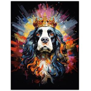 Artery8 King Charles Spaniel with Crown Dog Lover Gift Pet Portrait Colourful Artwork Painting Large Wall Art Poster Print Thick Paper 18X24 Inch Artery8 King Charles Spaniel with Crown Dog Lover Gift Pet Portrait Colourful Artwork Painting Large Wall Art Poster Print Thick Paper 18X24 Inch