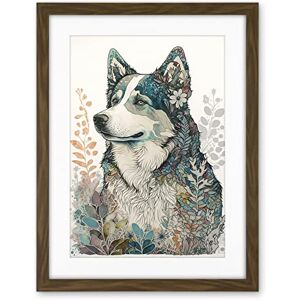 Artery8 Siberian Husky Dog Nature Spirit Animal Modern Multicoloured Illustration Artwork Framed Wall Art Print 18X24 Inch Artery8 Siberian Husky Dog Nature Spirit Animal Modern Multicoloured Illustration Artwork Framed Wall Art Print 18X24 Inch