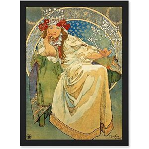 Wee Blue Coo Mucha Princess Hyacinth 1911 Ballet Prague Artwork Framed Wall Art Print A4 Wee Blue Coo Mucha Princess Hyacinth 1911 Ballet Prague Artwork Framed Wall Art Print A4