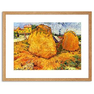 Wee Blue Coo Painting Van Gogh Haystacks Provence Framed Wall Art Print Wee Blue Coo Painting Van Gogh Haystacks Provence Framed Wall Art Print