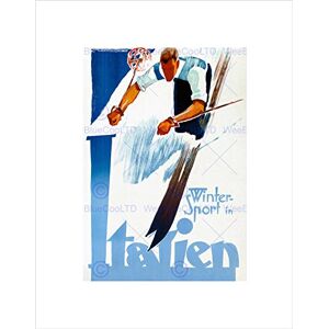 Wee Blue Coo Travel Tourism Winter Sport Ski Speed Italy Snow Wall Art Print Wee Blue Coo Travel Tourism Winter Sport Ski Speed Italy Snow Wall Art Print