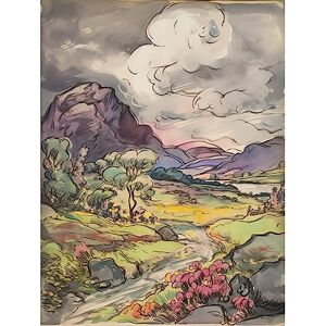 Artery8 Stormy Clouds over Hills Landscape Illustration Large Wall Art Poster Print Thick Paper 18X24 Inch Artery8 Stormy Clouds over Hills Landscape Illustration Large Wall Art Poster Print Thick Paper 18X24 Inch